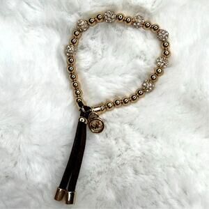 Michael Kors Gold-Tone Beaded Stretch Bracelet